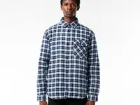 Мужская рубашка lacoste в клетку на стеганой подкладке