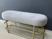 Обувница, пуф, банкетка Woodhouse на металлических ножках в стиле LOFT, фотография 10