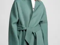 Пальто укороченное на запах с поясом vassa&co