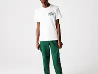 Мужская хлопковая футболка со значком под крокодила и круглым вырезом