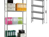 Стеллаж металлический практик "ms kd", сборная стойка, 2000х1000х400 мм, 4 полки,