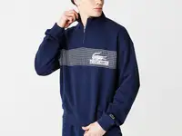 Мужская толстовка lacoste с воротником на молнии из хлопка loose fit
