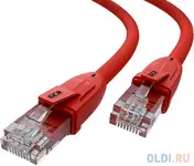 Gcr патч-корд прямой 5.0m utp кат.6, красный, 24 awg, литой, ethernet