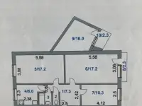 Продам 3-х комнатную квартиру с 2 балконами и лоджией