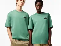 Футболка lacoste unisex из органического хлопка с большим принтом
