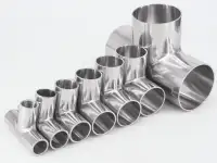 Тройник переходной нержавеющий, Размер1: 28х1.5; 40х1.5; 104х2... мм, Размер2: 28х1.5; 52х2; 70х2... мм