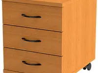 Тумба подкатная "фея", 400х515х530 мм, 3 ящика, цвет орех милан, тф08.5