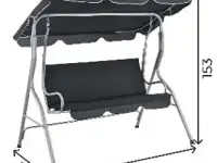 Садовые качели 3- местные, 1700х1100х1530, фотография 3