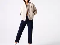 Женские прямые брюки lacoste casual fit из струящися шерстяной смеси твила