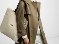 Двубортный тренч с деталями из экокожи vassa&co