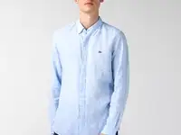 Льняная мужская рубашка lacoste  l!ve