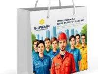 Фирменные бумажные пакеты с полноцветной печатью