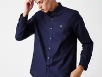 Мужская хлопковая рубашка lacoste oxford regular fit