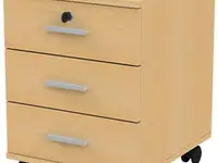 Тумба подкатная "канц", 400х450х560 мм, 3 ящика, замок, цвет бук невский,