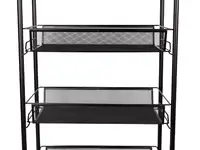 Этажерка (тележка) brabix офисно-бытовая 4 яруса, на колесах, металл, черная, 43,5х26х83,5