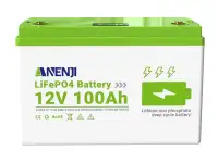 Литий-железо-фосфатная батарея ANENJI LiFePO4, емкость 100Ah, 12 В, фотография 2