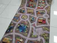 Детская ковровая дорожка с машинками и домами, ковер, коврик 100 см и 140 см, фотография 3