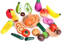 Игрушка детская оптом. Фрукты и овощи на магнитах, 17 предметов, фотография 6