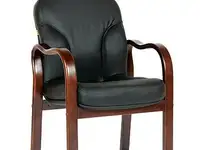 Кресло для приемных и переговорных сн-658/ch-422, кожа, черное, 6025104