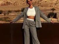 Брюки с отрезным поясом