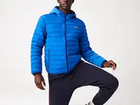 Легкий мужской водостойкий пуховик lacoste со складным капюшоном