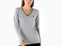 Женский свитер lacoste с v-образным вырезом из шерсти и кашемира