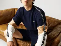 Мужская флисовая толстовка lacoste с круглым вырезом