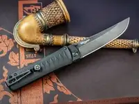 Складной нож whisper d2 tw black, kizlyar supreme