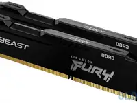 Оперативная память для компьютера kingston fury beast black dimm 16gb ddr3 1600 mhz