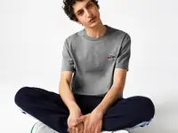 Мужская футболка lacoste из органического хлопка с круглым вырезом