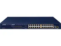 Коммутатор/ planet fgsw-2511p 24-port 10/100tx 802.3at poe + 1-port gigabit tp/sfp
