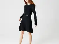 Платье lacoste с круглым вырезом и длинными рукавами