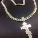 Цепочка крестик серебро золото