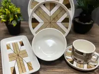 Белый чайно-столовый сервиз с карамельным орнаментом Vassila, фотография 3