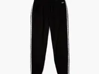 Мужские фирменные флисовые брюки lacoste для бега в полоску