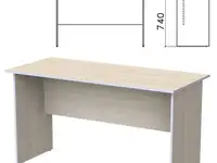 Стол письменный "бюджет", 1360х600х740 мм, дуб шамони светлый, 402661-430