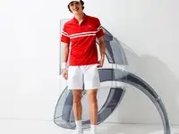 Мужская рубашка поло lacoste sport x novak djokovic ultra-light в полоску