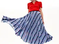 Женская плиссированная юбка lacoste в полоску