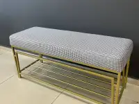 Обувница, пуф, банкетка Woodhouse на металлических ножках в стиле LOFT, фотография 7