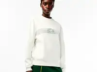Женская толстовка lacoste oversize fit с круглым вырезом и принтом теннисной