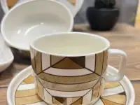 Белый чайно-столовый сервиз с карамельным орнаментом Vassila, фотография 4