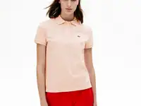 Женское поло lacoste classic fit из дыщащего мягкого хлопка peqie