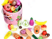 Игрушка детская оптом. Фрукты и овощи на магнитах, 17 предметов, фотография 9