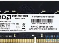 Оперативная память для ноутбука amd r748g2606s2s-uo so-dimm 8gb ddr4 2666 mhz