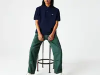 Мужская классическая рубашка-поло lacoste из хлопка с пестрым принтом