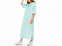 Женское платье-поло lacoste oversize fit  с капюшоном