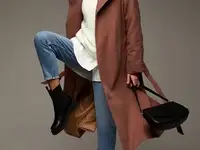 Теплое пальто базового бежевого цвета, фотография 2