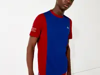 Мужская двухцветная футболка для гольфа lacoste sport из дышащего материала