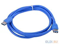 Кабель удлинит. usb3.0 pro gembird/cablexpert am/af, 1.8м, экран, синий, пакет 