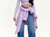 Укороченный лавандовый топ